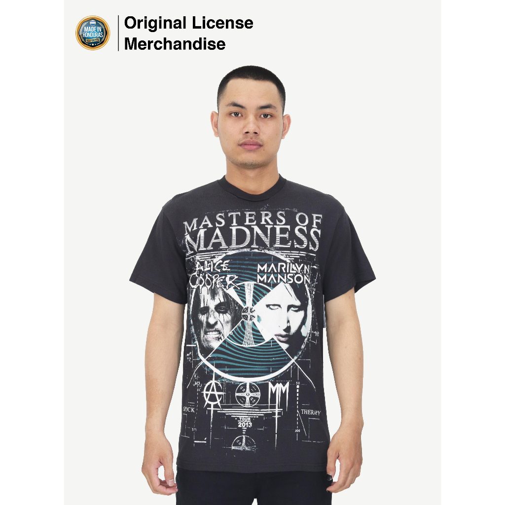 Kaos Baju Hitam Katun Pria Wanita Casual Import Premium Band Musik MARILYN MANSON Original Masters