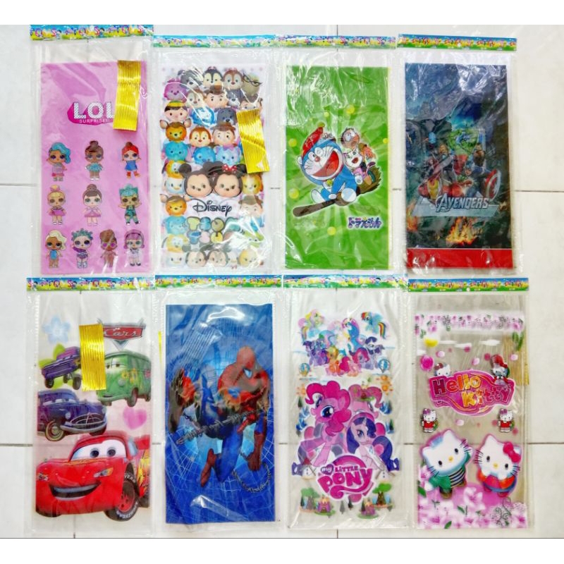 

Plastik Ulang Tahun Karakter Uk. 18x38/Bop Kecil Karakter/Plastik Ultah Anak Rajawali Party