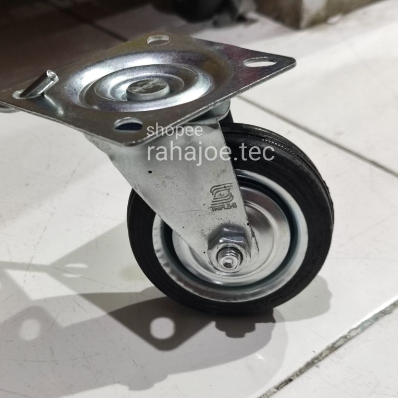 Roda Karet Hidup 3" Roda Trolley Troly Troli 3 Inch