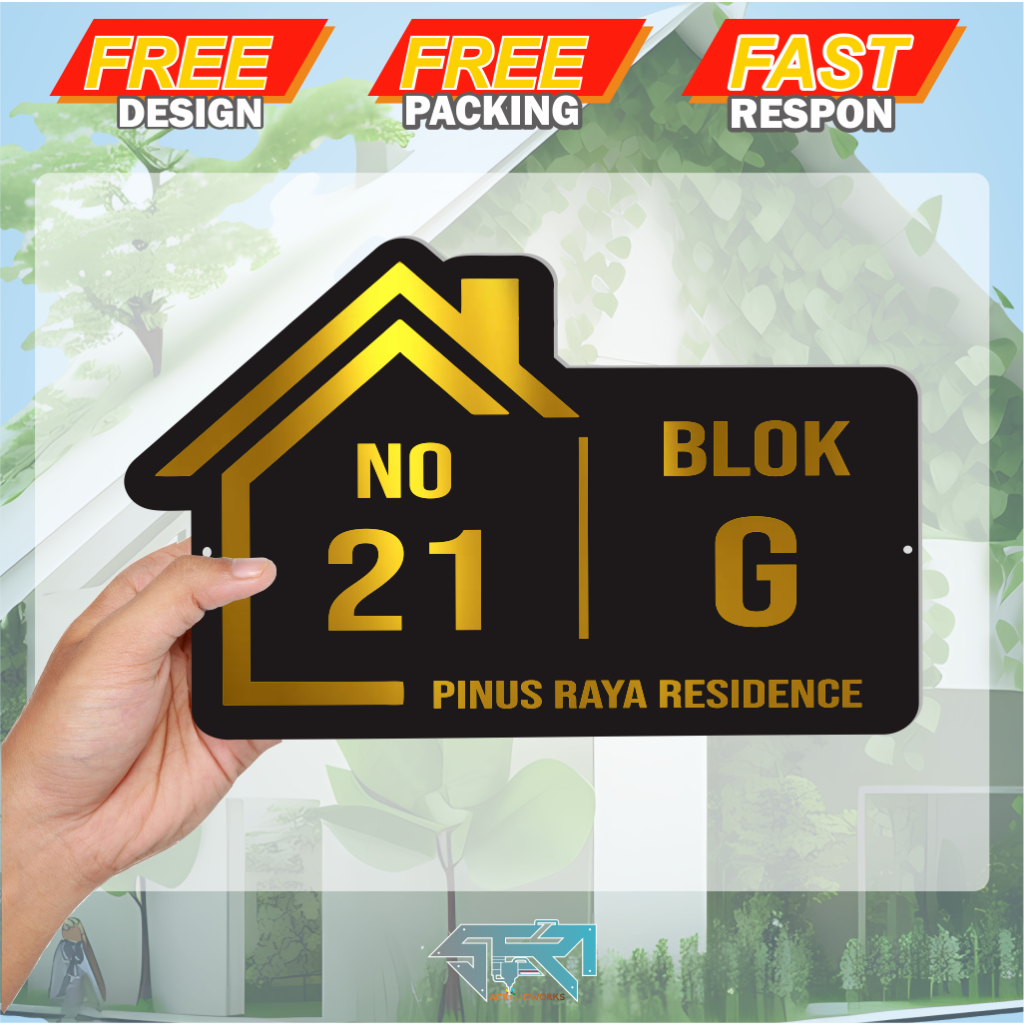 NOMOR RUMAH CUSTOM AKRILIK | PAPAN NO RUMAH ACRYLIC | NO RUMAH DESIGN SENDIRI | PAPAN NOMOR KAMAR | 