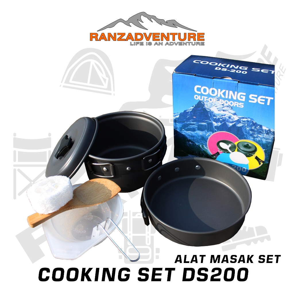 cooking set ds 200 alat masak camping satu set nesting ds -200 outdoor