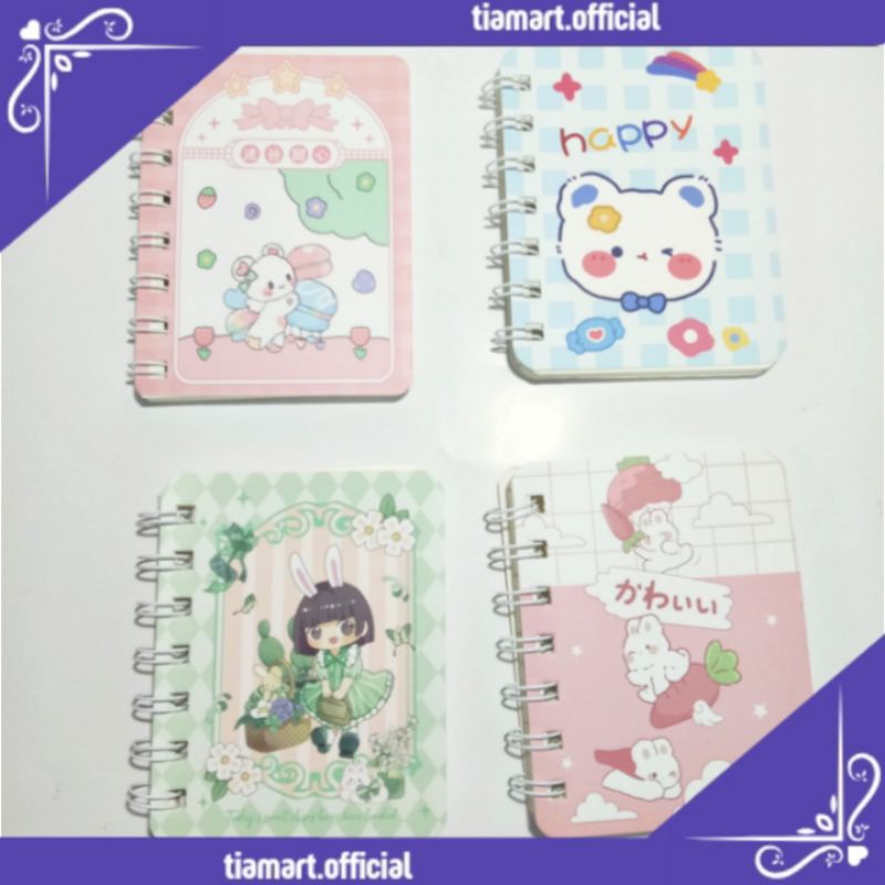 

[PCS] Notebook Ring Mini/Buku Catatan Karakter Lucu A7