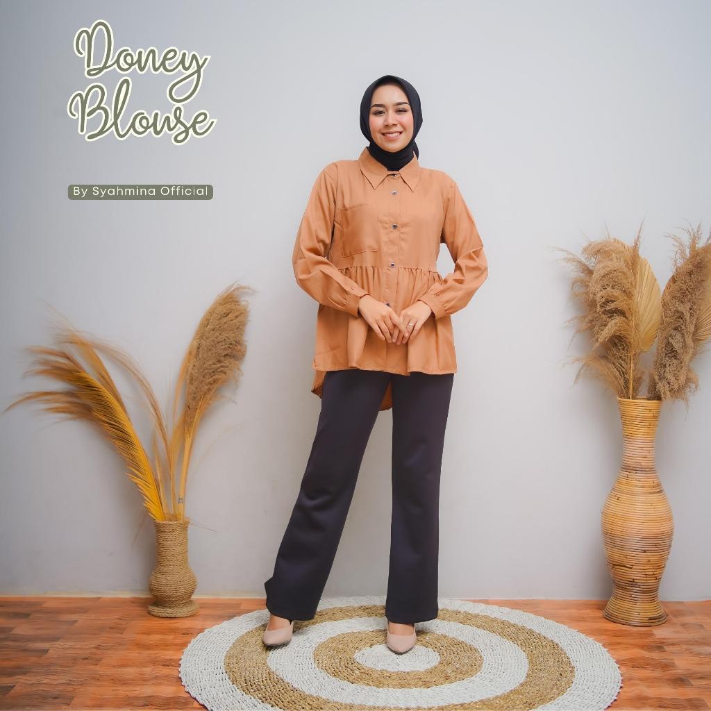Syahmina - Blouse Korea Wanita Atasan Busui Model Kerut