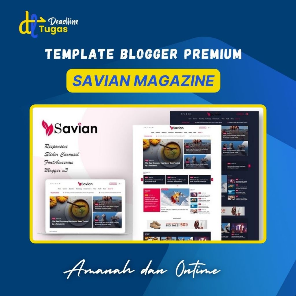 Template Blogger Premium Savian Magazine Responsive