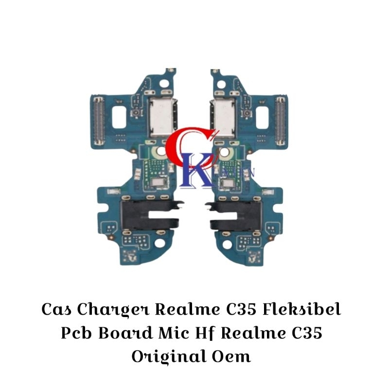 Papan Konektor Cas Charger Realme C35 Fleksibel Pcb Board Mic Hf Realme C35 Original Oem