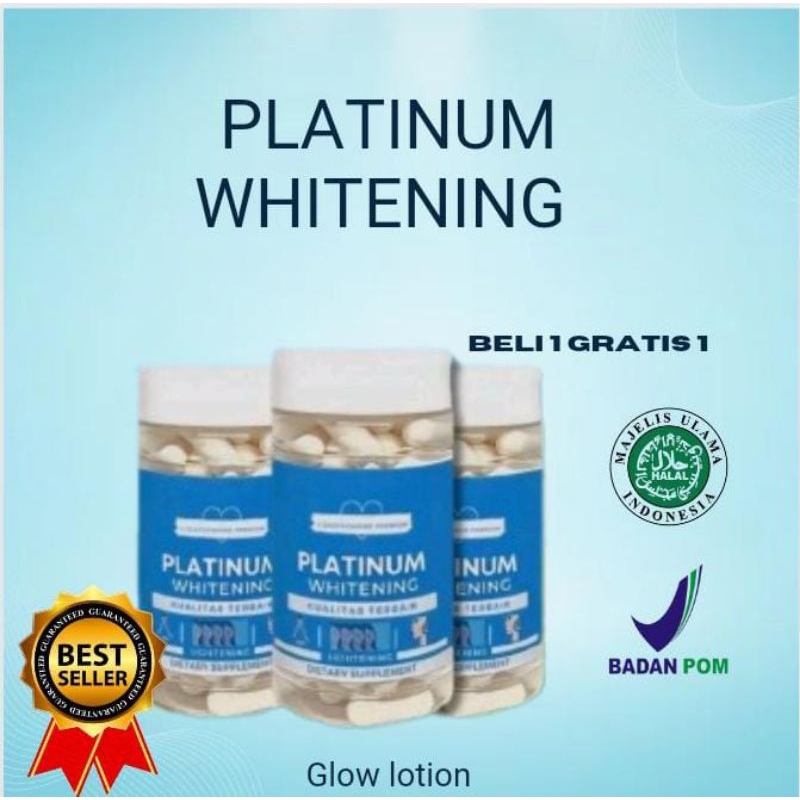 [Banjir Promo] Platinum Whitening | Glutathione | Pemutih Seluruh Kulit & Wajah Pria & Wanita | Kaps
