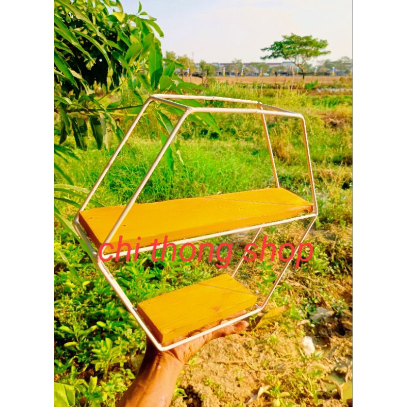 RAK DINDING HEXAGONAL 2 AMBALAN BAHAN BESI / RAK DINDING HEXAGONAL / RAK DINDING MINIMALIS / RAK PAJ