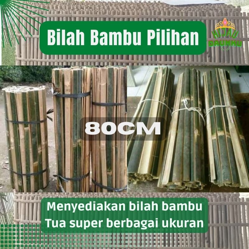 Bambu Bilah Serbaguna Panjang 80cm Bisa Untuk Pagar Kandang Seni Kerajinan dll