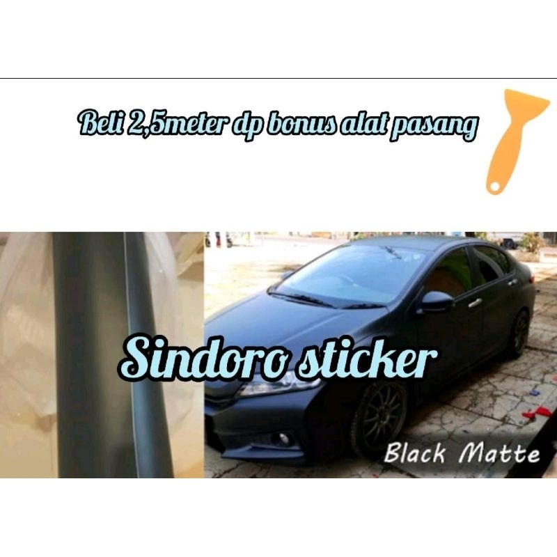 Skotlet Mobil Warna Hitam Doff Lebar 150Cm Sticker Mobil /Motor  Lebar 120 Cm