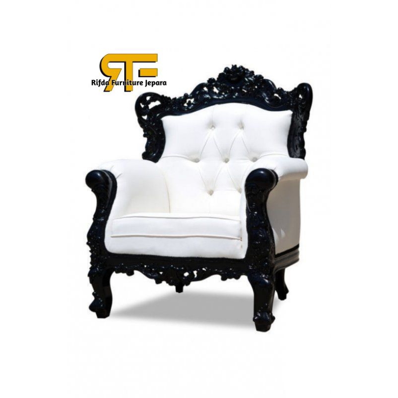 Kursi Sofa Single Ukir Jati Bunga ( Kursi Sofa Single, Kursi Ukir Single, Kursi Ukir Sofa Murah )