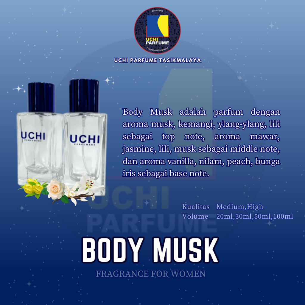 Uchi Parfume Parfum Refill BODY MUSK (20ML,30ML,50ML,100ML)
