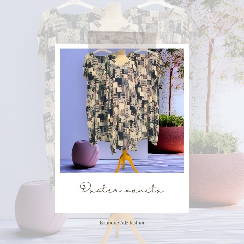 Daster Wanita Santai Rayon Viscos Stylish Motif Kerah + No Kerah