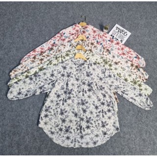 NGS - Kemeja gege /KEMEJA FLOWER / BLOUSE FLOWER WANITA /ATASAN MOTIF BUNGA