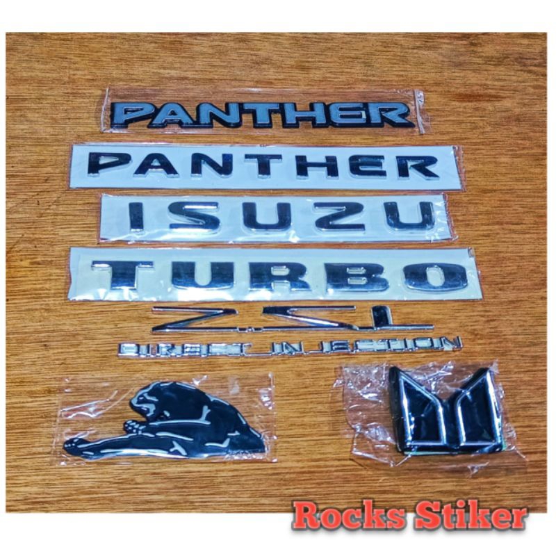 Emblem Logo Mobil Panther satu set / Emblem Panter Lama & baru isuzu turbo 2.5L direct injection Mac