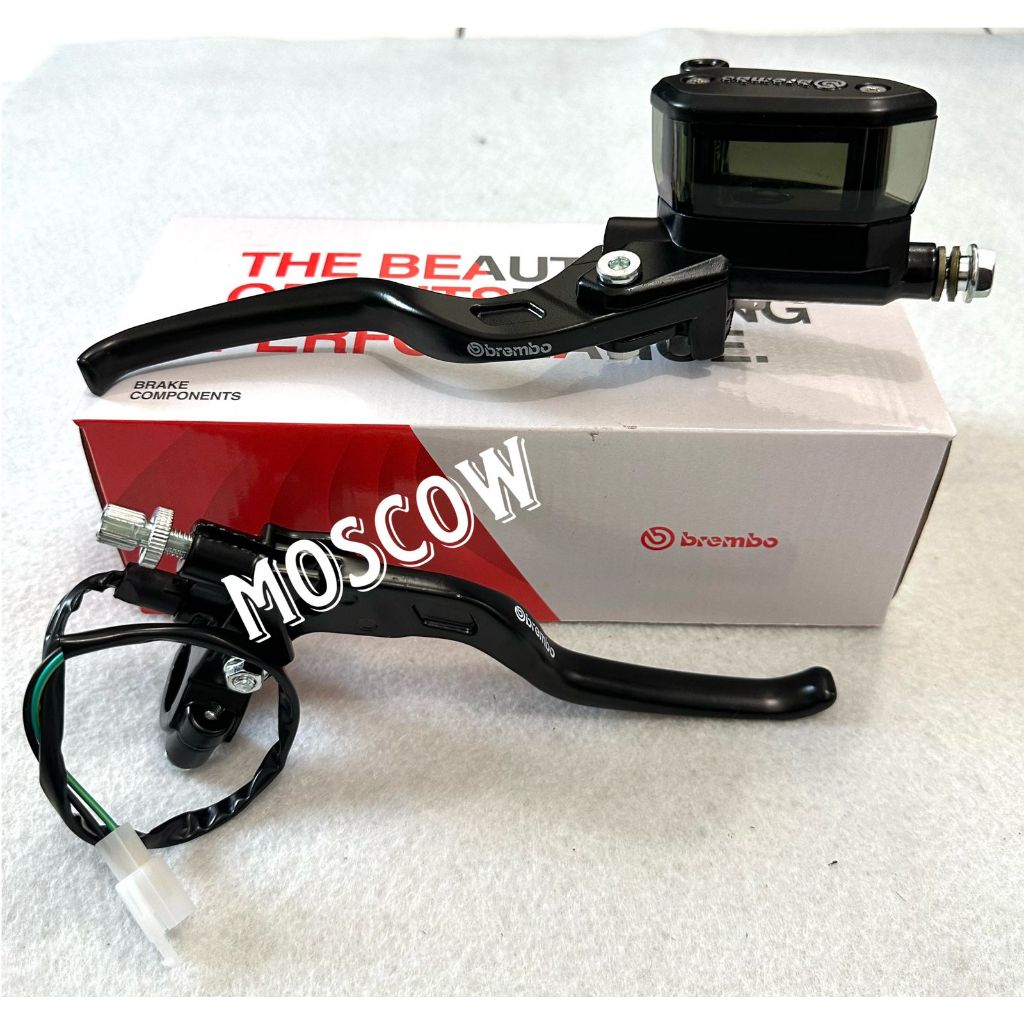 FULL SET MASTER REM OVAL TABUNG KACA 14MM ORI BREMBO HANDLE KANAN TABUNG OVAL KACA TRANSPARAN + HAND