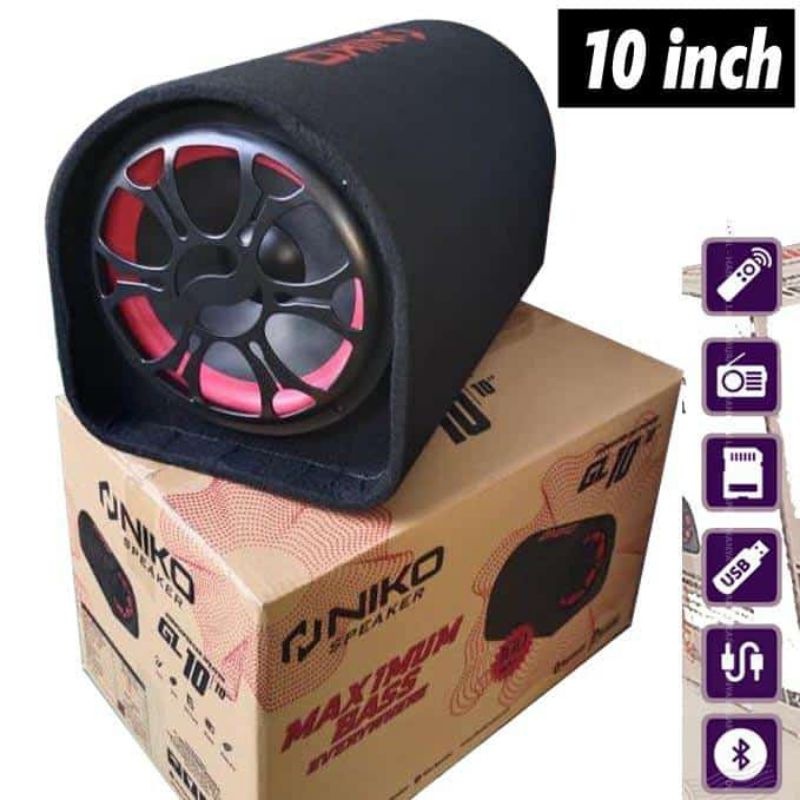 Speaker Tabung Bluetooth NIKO GL10 Subwoofer Car Niko GL-10 10 Inch FREE Mic