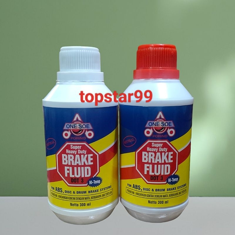 Minyak Rem One Soe 300ML Warna Merah & Putih Oli Rem Brake Fluid Dot 3 untuk motor /mobil