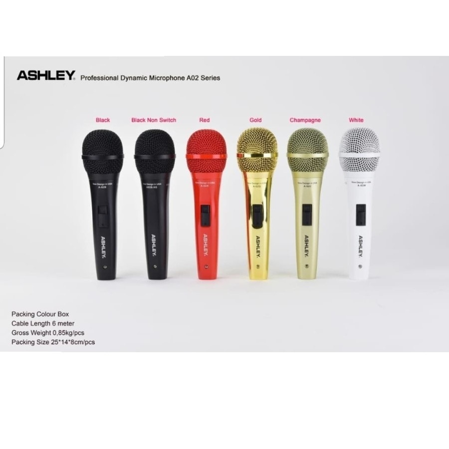 MIC ASHLEY A02 MICROPHONE KABEL A 02 ASHLEY OROGINAL