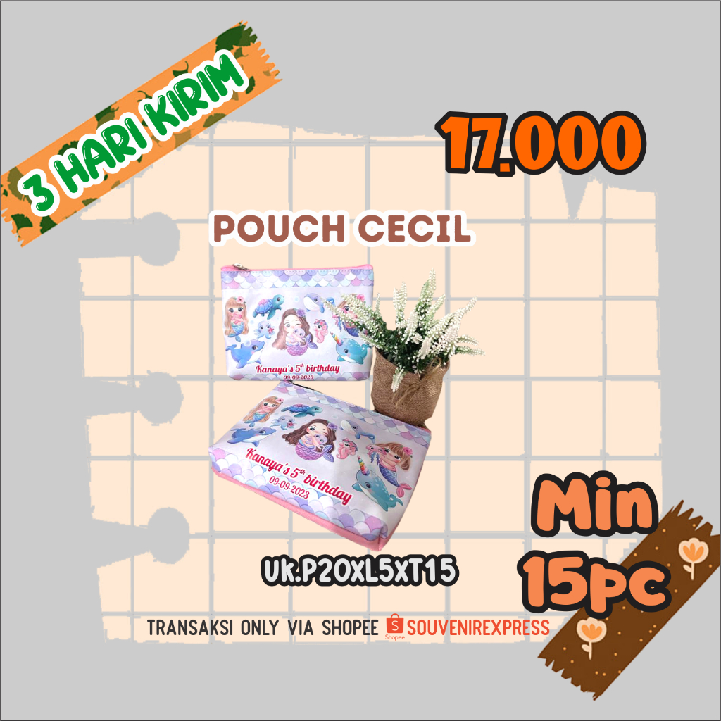 Souvenir Pouch cecil /souvenir pouch/ souvenir custom/goodie bag