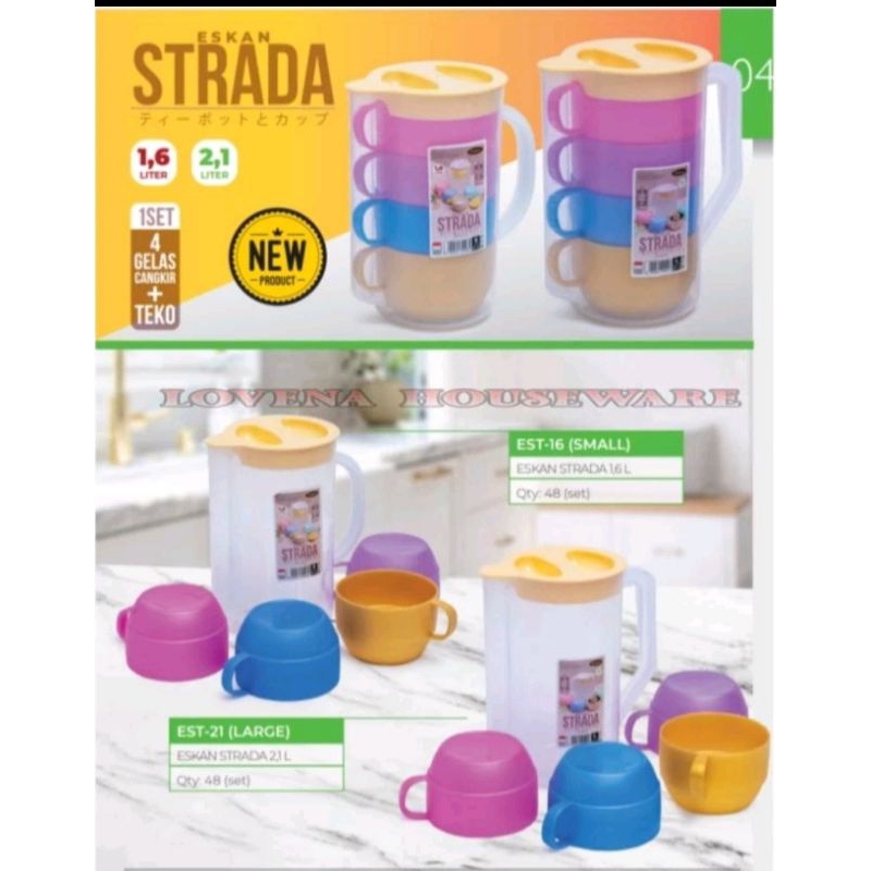 Eskan Strada Eskan + 4 Gelas Cup 1.6 Liter
