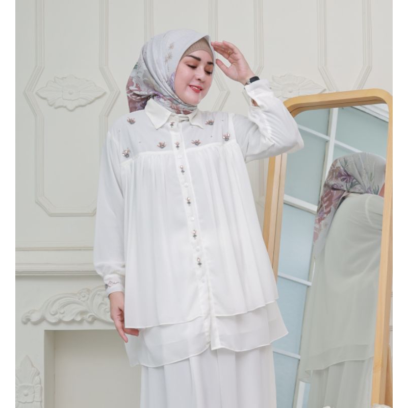 PROMO Darli CHORNELIA Blouse Only 50-90Kg LD 120 Keti 52-53 Blouse Sifon Payet Full Furing Super Flo