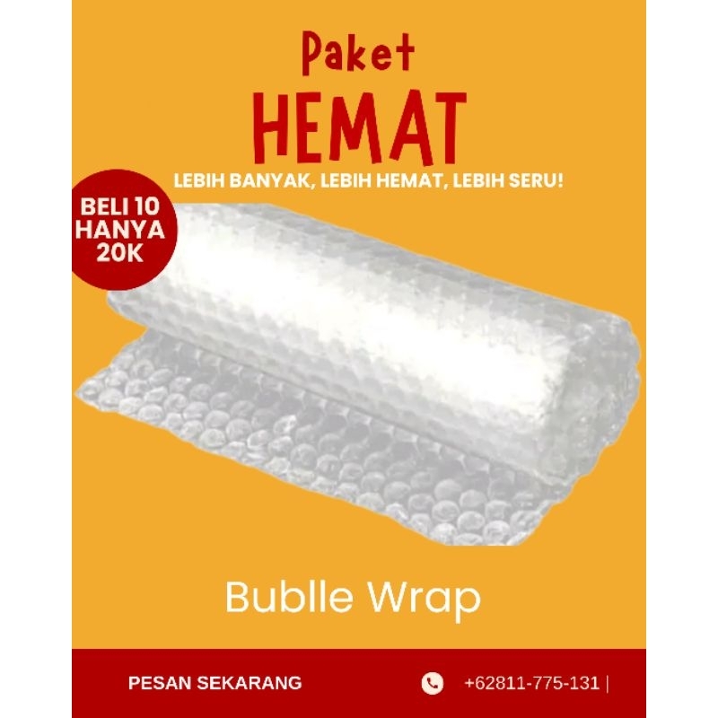 

GSS Bubble Wrap untuk Packing per 1 pcs barang / agar paket lebih aman sampai d customer