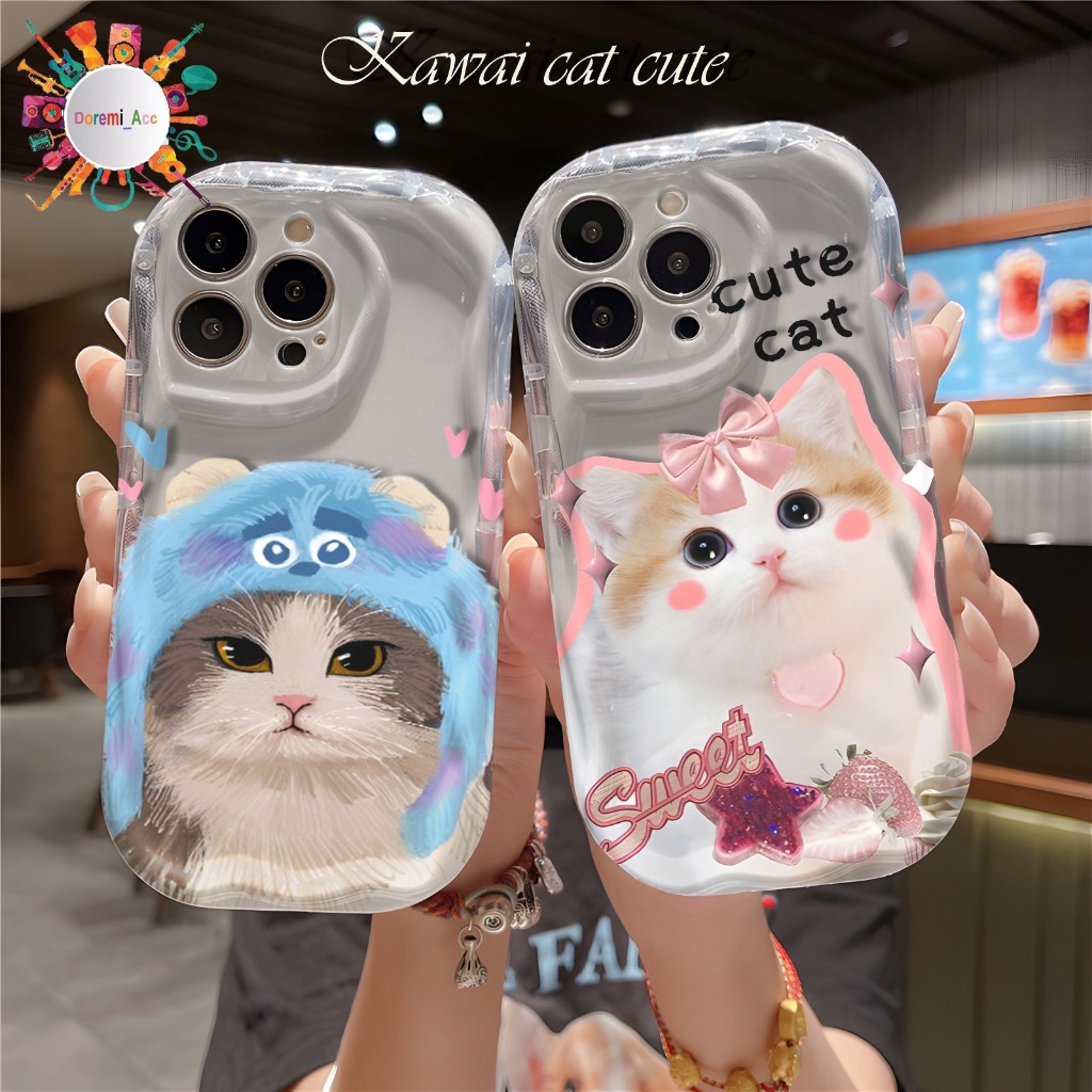 SOFTCASE CASING MELTING CUSTOM KAWAI CAT CUTE UNTUK J2 PRIME GRANDPRIME A02S A03 A1 A1K A3S 5 5i 8 A