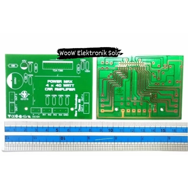 3Pcs PCB TDA7386 Power Amplifier 4Channel x 40Watt