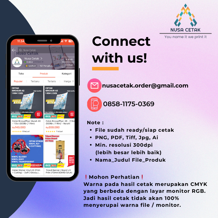 

HJK Cetak Brosur/Flyer Murah A5 - 1 SISI (500 Lembar/1 RIM) PO 2 HARI