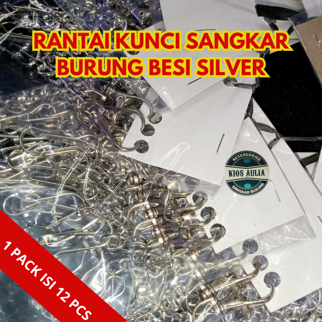 RANTAI KUNCI SANGKAR BESI GEMBOK PINTU KANDANG BURUNG 1 PAK ISI 12PCS