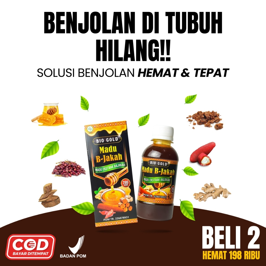 Madu Bajakah B-Jakah BIO GOLD Madu Herbal Plus Bawang Dayak Temu Putih Propolis Buah Merah Papua