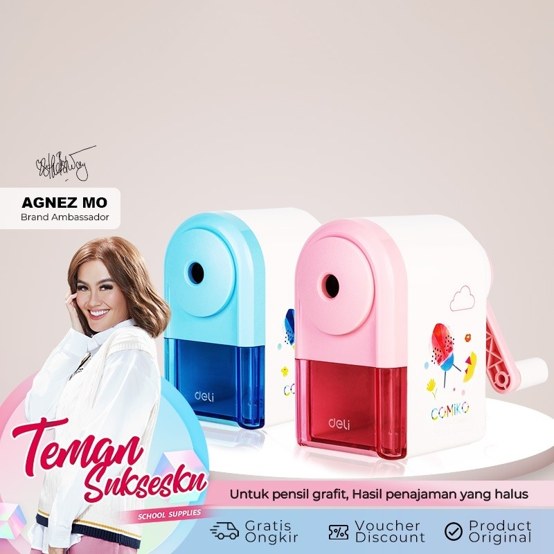 

Deli Jakarta / Deli-E0641S Rotary Pencil Sharpener / Pencil Sharpener With Canester 1 Hole / Rautan Pensil Putar Pisau Tajam Yang Lagi Viral Karakter Lucu Aesthetic Murah Alas Anti Slip Berkualitas Dan Tahan Lama / Deli X Agnez Mo