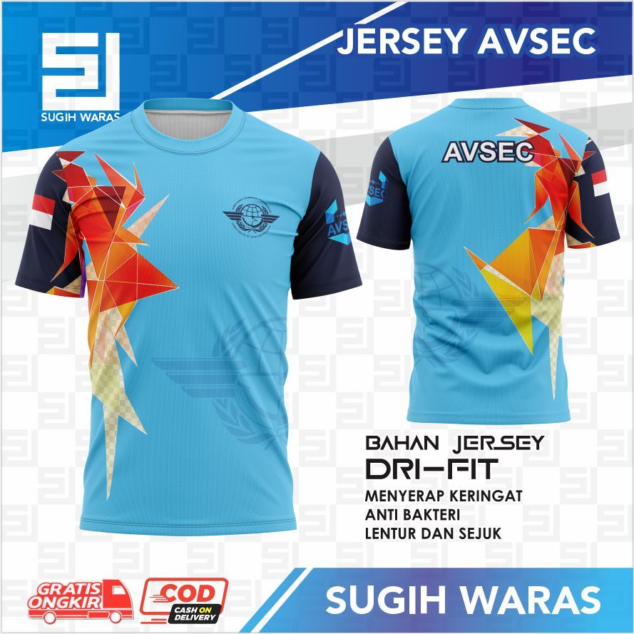 SUGIH WARAS JERSEY AVSEC / KAOS DRI-FIT AVSEC TANGAN PENDEK / JERSEY AVSEC / KAOS AVSEC