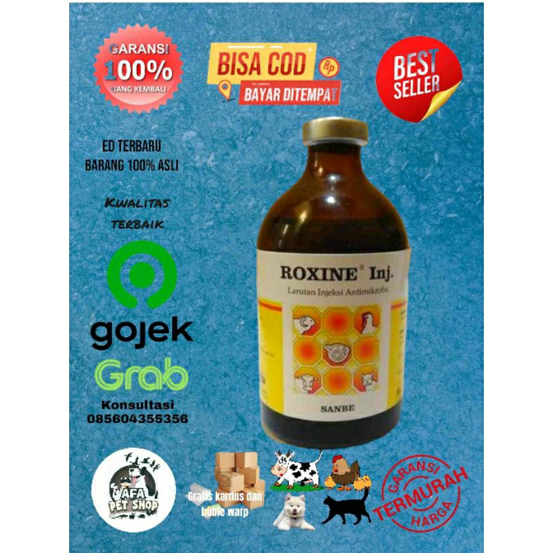 Roxine 50 ml dan 100ml spektrum luas untuk sapi kambing dan hewan lainnya