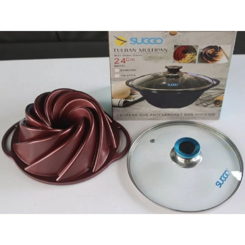 TULBAN MULTIPAN SUGGO CETAKAN KUE BOLU SUGGO ANTI LENGKET + TUTUP KACA