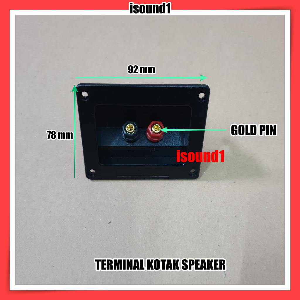 TERMINAL KOTAK BOX SPEAKER MERAH HITAM PIN WARNA EMAS