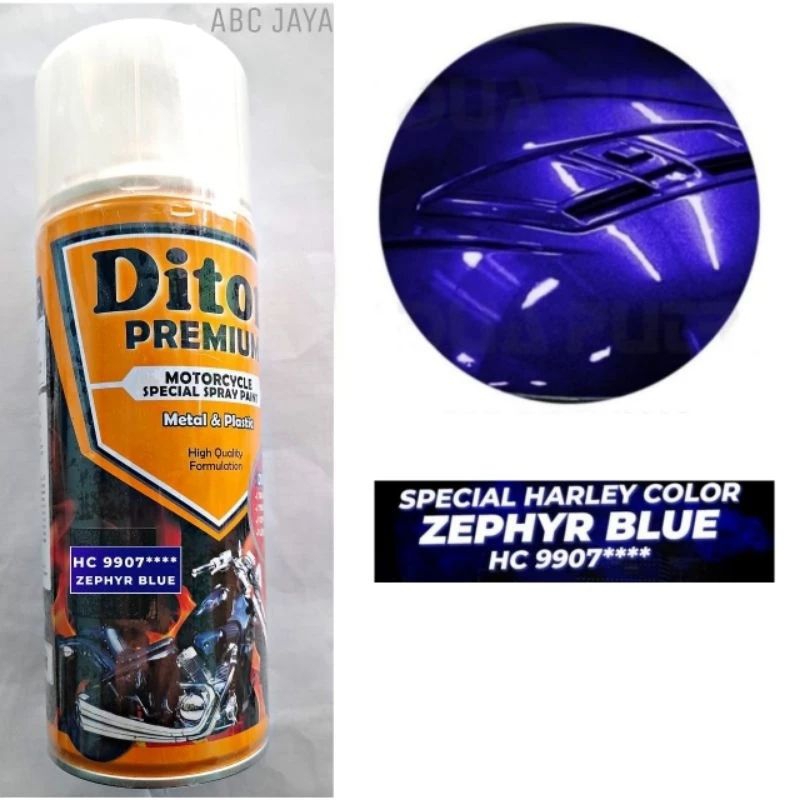 Pilok Pylox Cat Semprot Diton Premium Zephyr Blue HC 9907 Zyphir Blue Biru Harley 400ml HC9907****