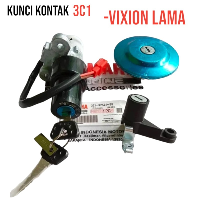 KUNCI KONTAK/KUNCI ASSY SET+KUNCI JOK+TUTUP TANGKI 3C1 BUAT MOTOR VIXION LAMA