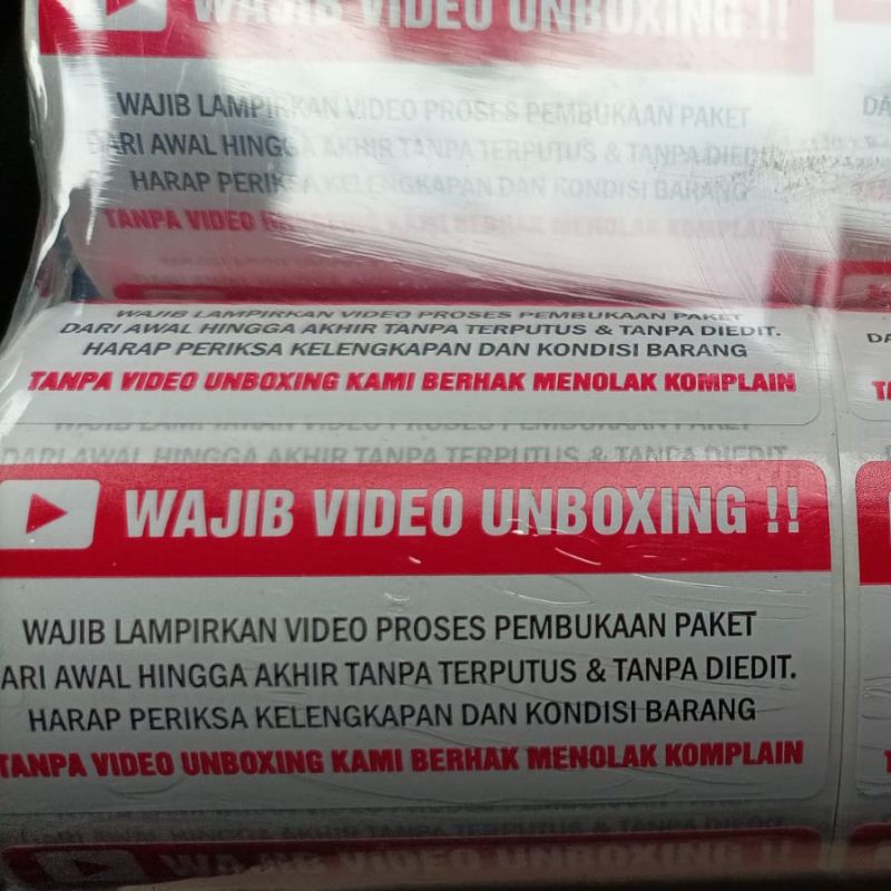 

bib Stiker Wajib Unboxing Roll isi PCS Video FRAGILE