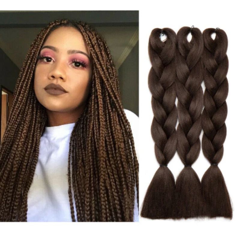 box braids sintetis_rambut sambung kepang 1 warna