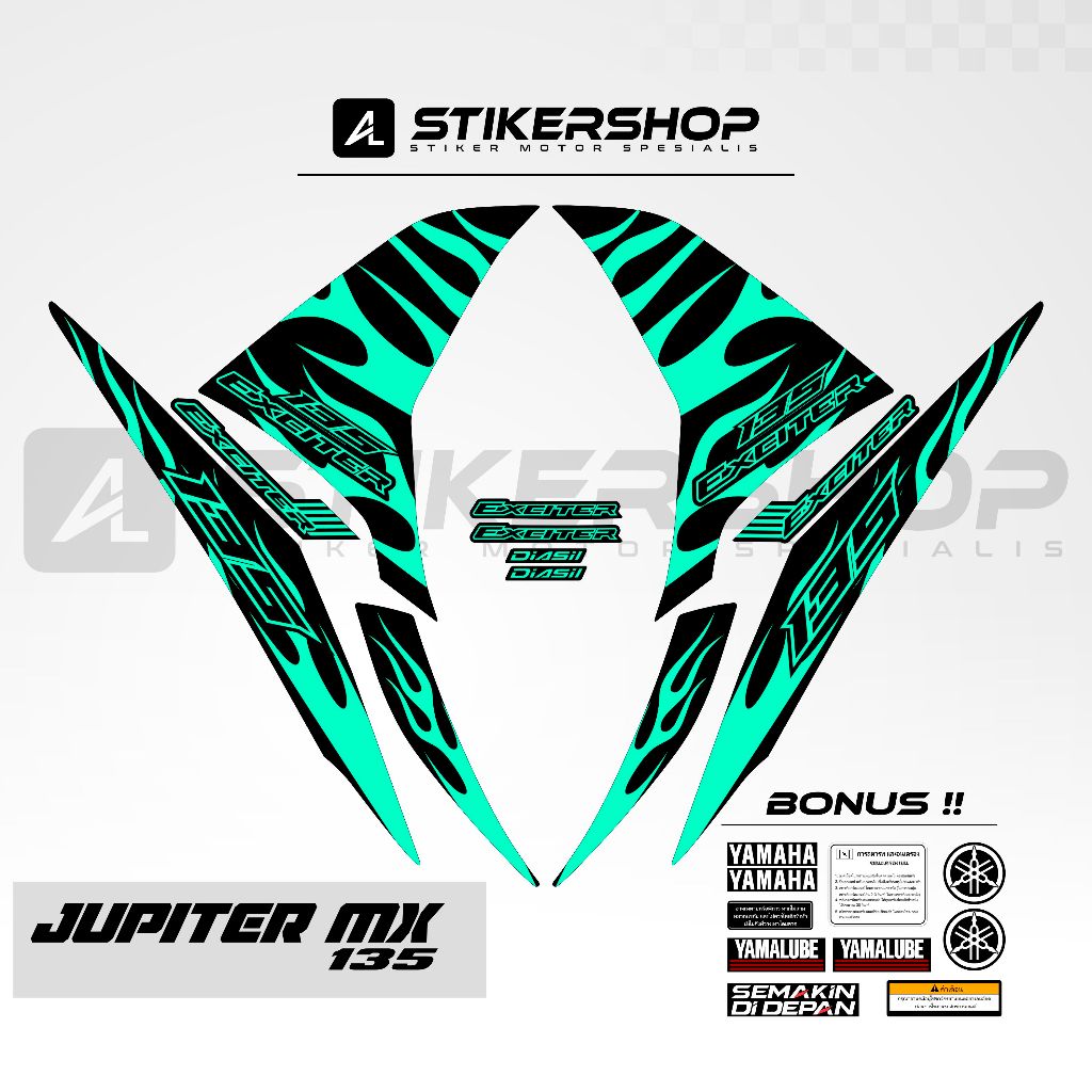 JUPITER MX 135 / MX NEW 135 / STOCK DECAL / EDISI FIRE DASAR HITAM 005