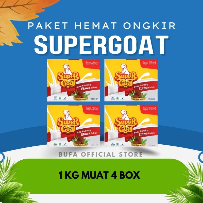 

1KG Muat 4 Kotak Susu Kambing Etawa Supergoat Rasa Gula Aren