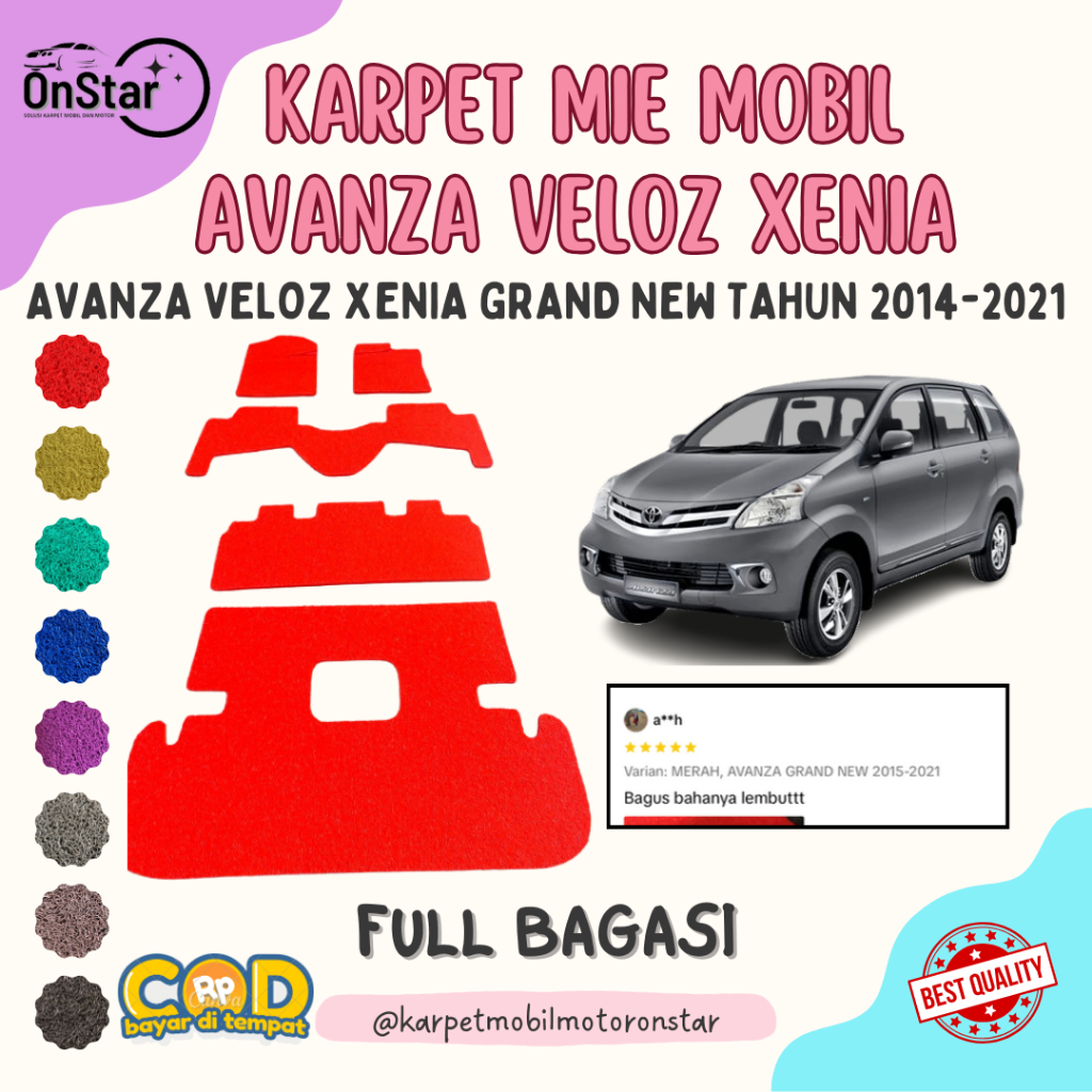 Karpet Mie Mobil Grand New Xenia Avanza Veloz th 2014-2021