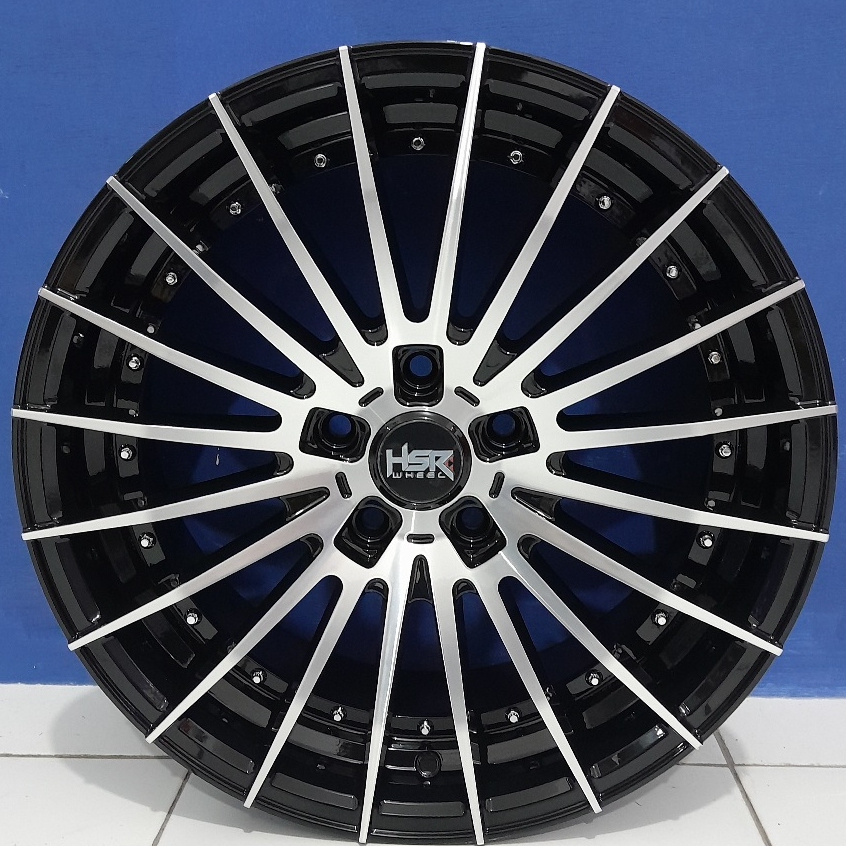 pelek mobil racing ring 18 Hsr Tandam lobang baut 5x114,3 lebar 8 Offset 45 warna black machine face