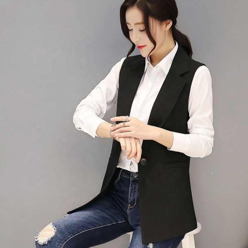 kekinian/ Blazer outer/ Blazer Pocket list tanpa lengan