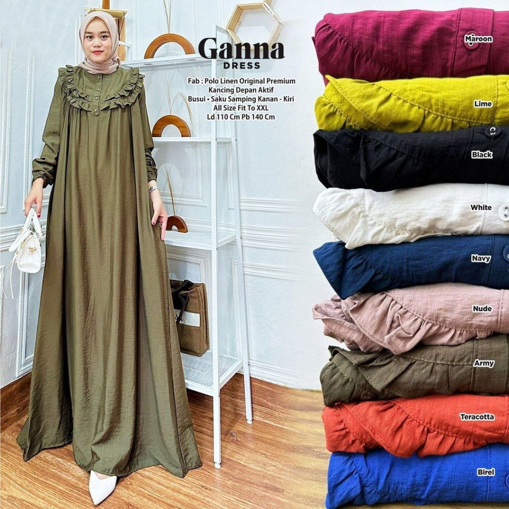 Gamis Crinkle Airflow Premium / Gamis Nabila Crinkle Airflow Jumbo