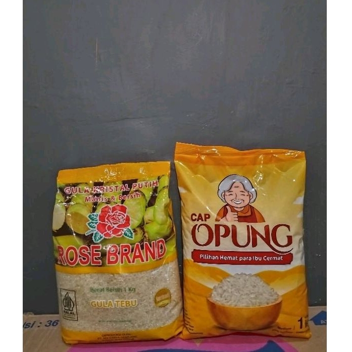 

2Kg Gula RoseBrand + 1Kg Beras Opung