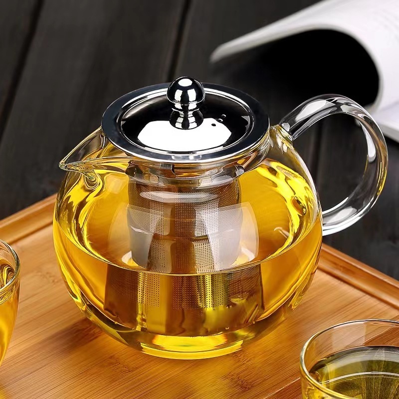 Teko Kaca Tahan Panas Masak Air dengan Saringan Teh Glass Teapot BR-352
