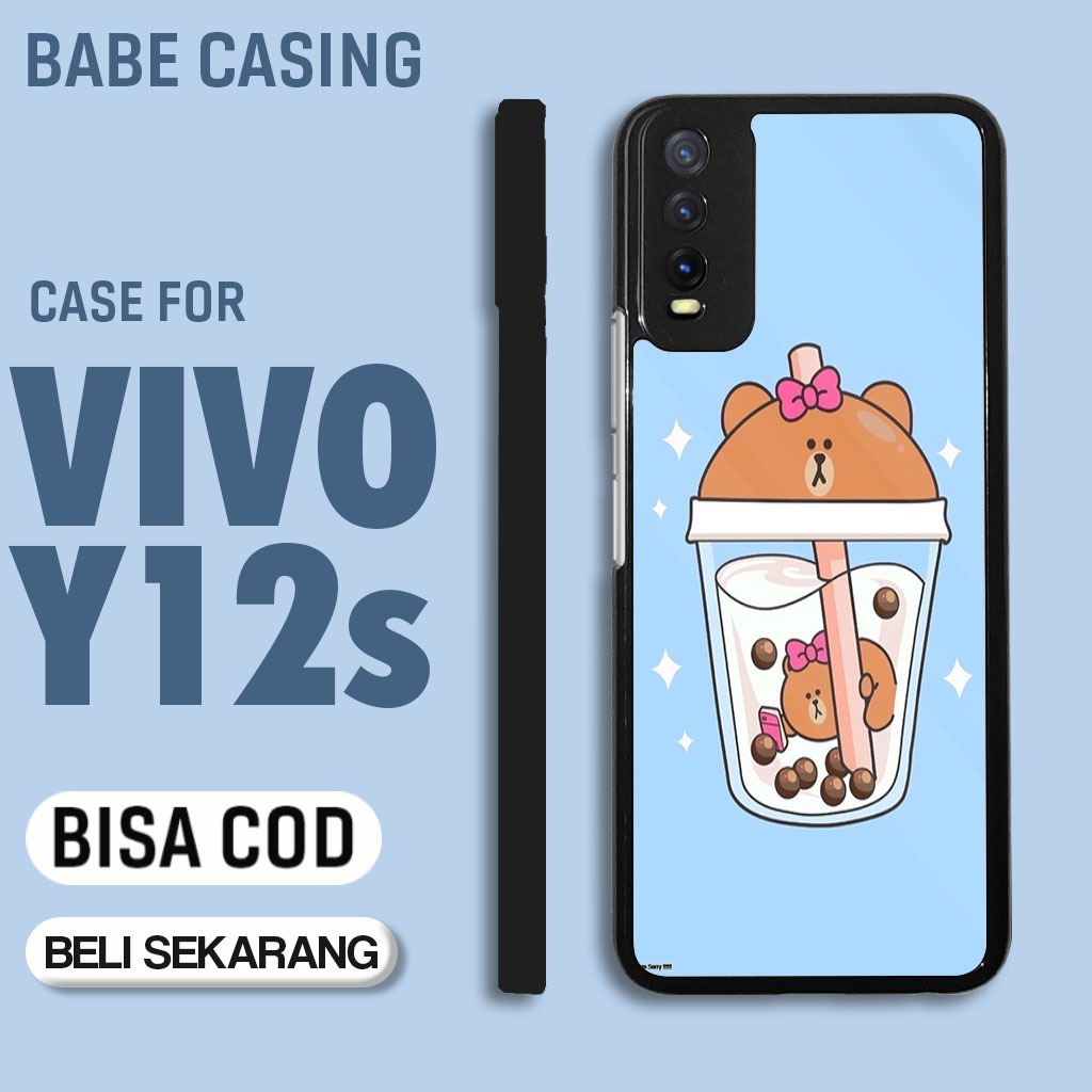 case hp vivo y12s y20 y20s terbaru aesthetic boba kartun art cute keren cowok keren lucu casing hp c