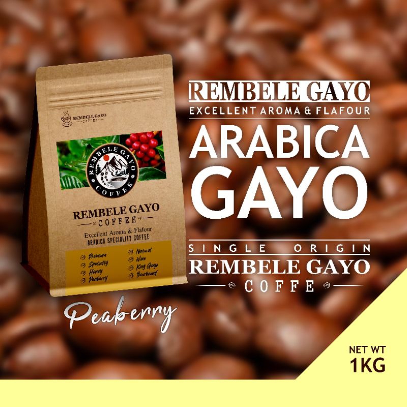 

REMBELE Kopi Arabika Gayo Lanang Original | Peaberry 1 Kg Original